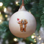 Cavapoo Red & White Ceramic Round Bauble