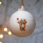 Cavapoo Red & White Ceramic Round Bauble