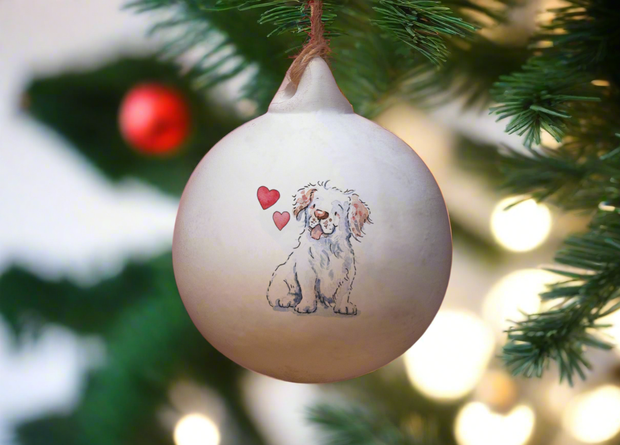 Clumber Spaniel Ceramic Round Bauble