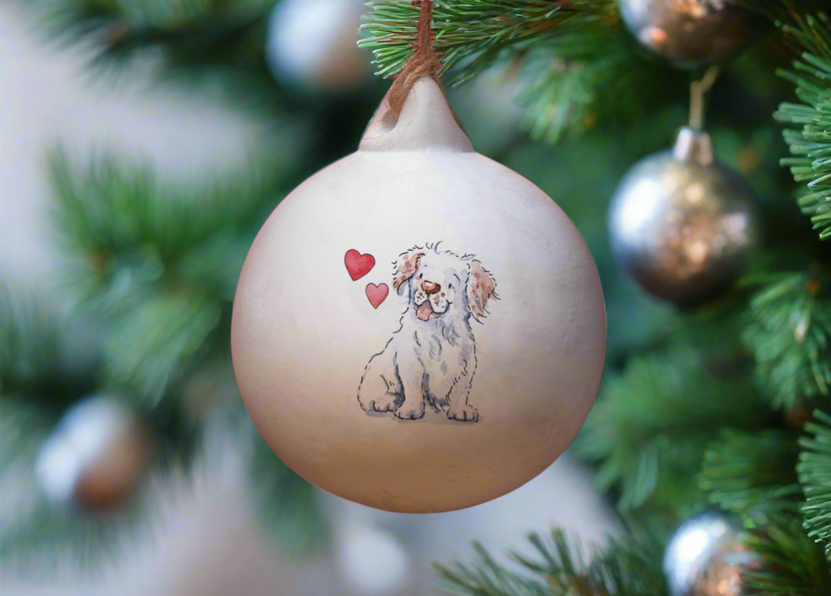 Clumber Spaniel Ceramic Round Bauble