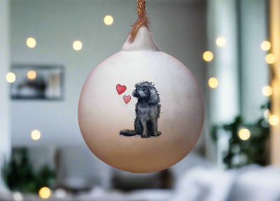 Cockapoo Black Ceramic Round Bauble