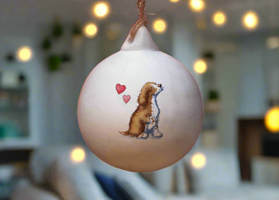 Cocker Spaniel Liver & White Ceramic Round Bauble