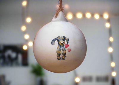 Dachshund Dapple Ceramic Round Bauble