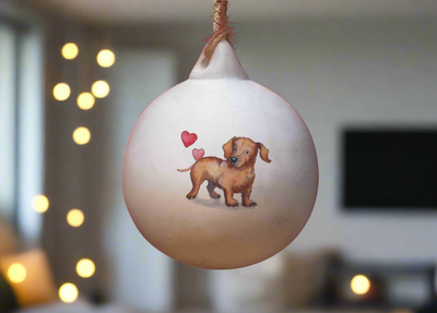 Dachshund Red Ceramic Round Bauble