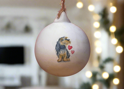 Dachshund Wirehaired Ceramic Round Bauble