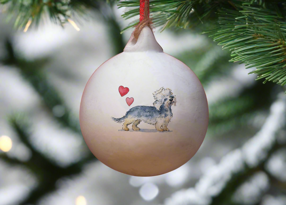 Dandie Dinmont Terrier Ceramic Round Bauble