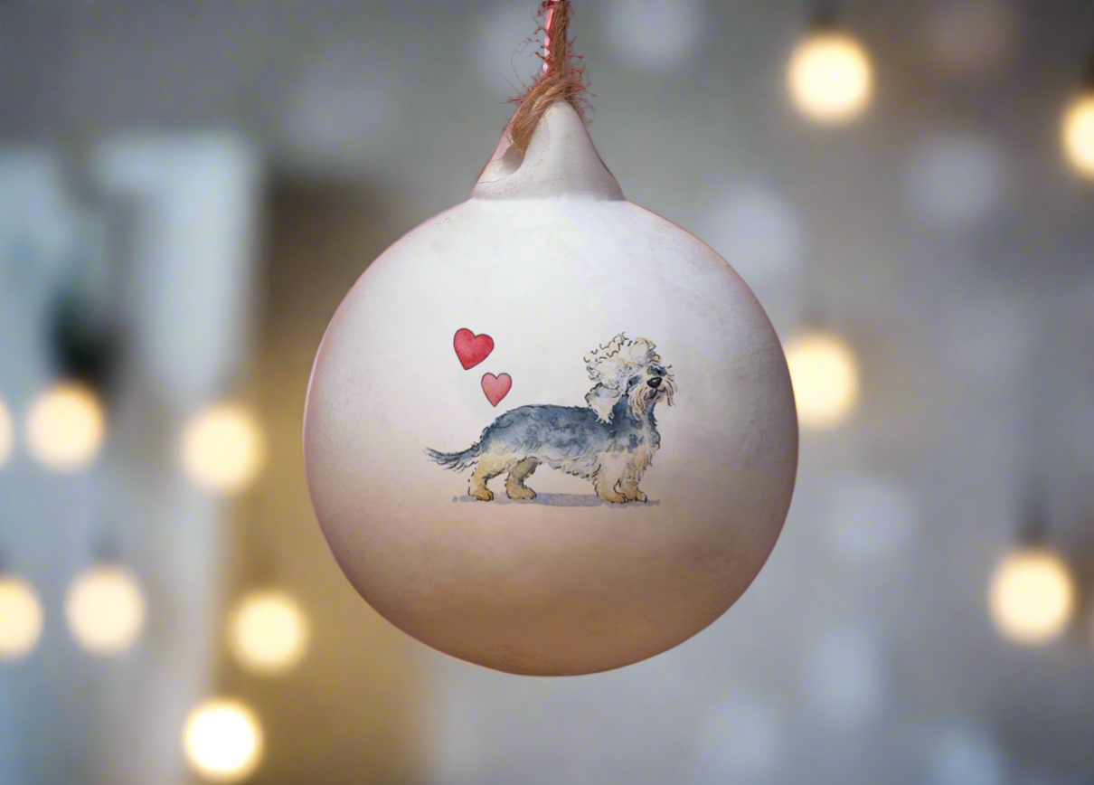 Dandie Dinmont Terrier Ceramic Round Bauble