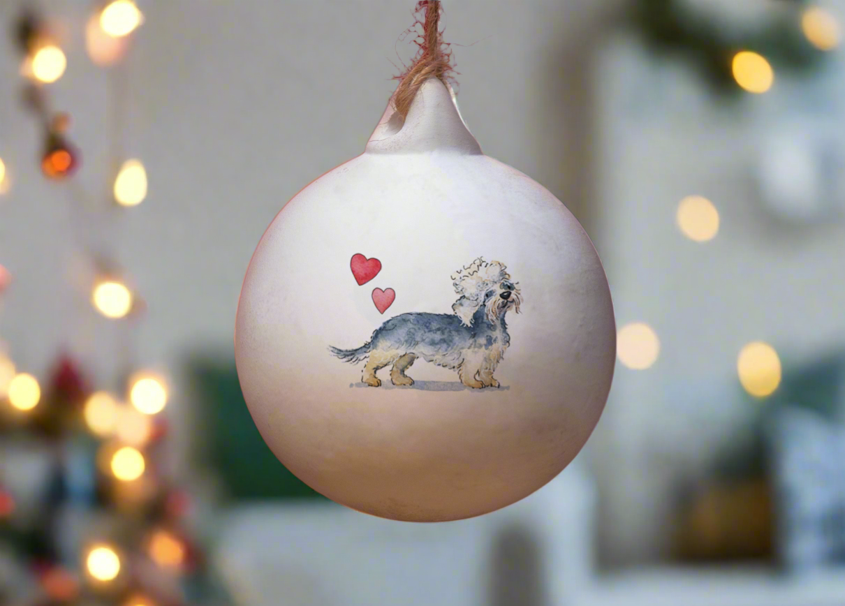 Dandie Dinmont Terrier Ceramic Round Bauble