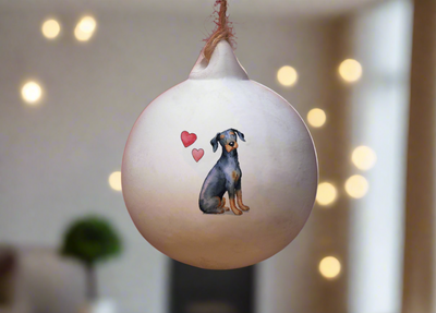 Doberman Ceramic Round Bauble