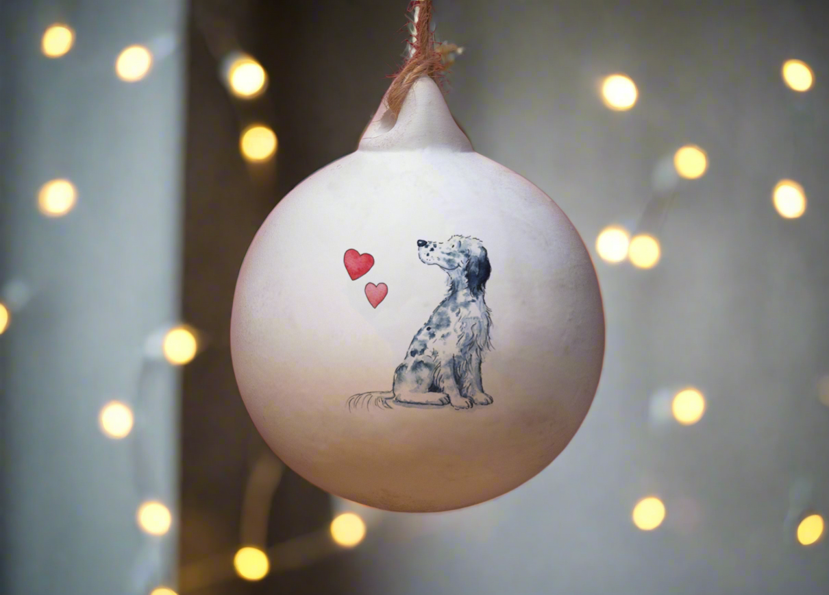 English Setter Ceramic Round Bauble