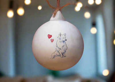 Eskie Ceramic Round Bauble