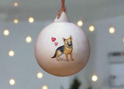 German Shepherd Ceramic Round Bauble