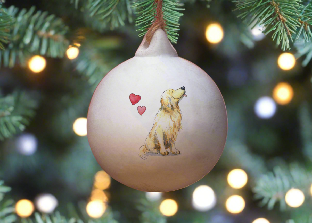 Golden Retriever Ceramic Round Bauble