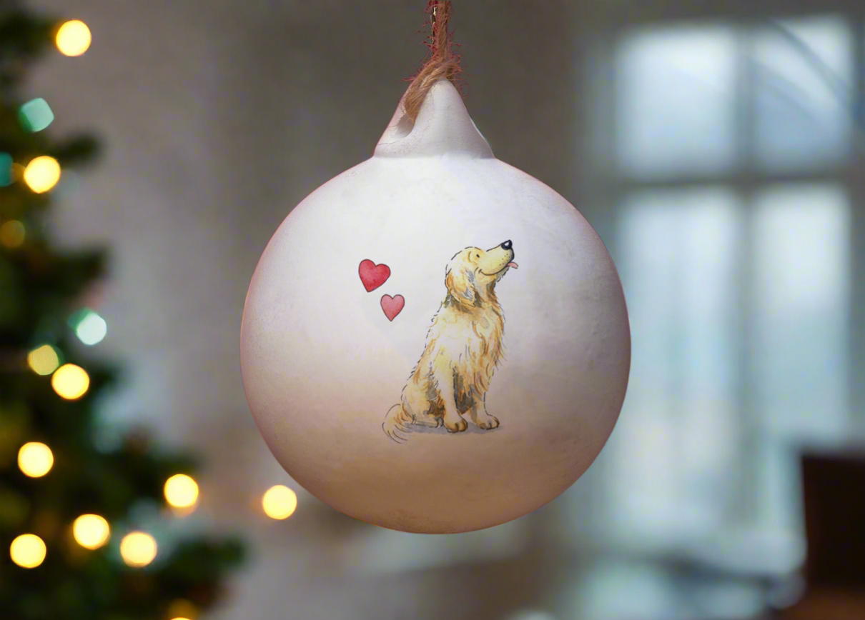 Golden Retriever Ceramic Round Bauble