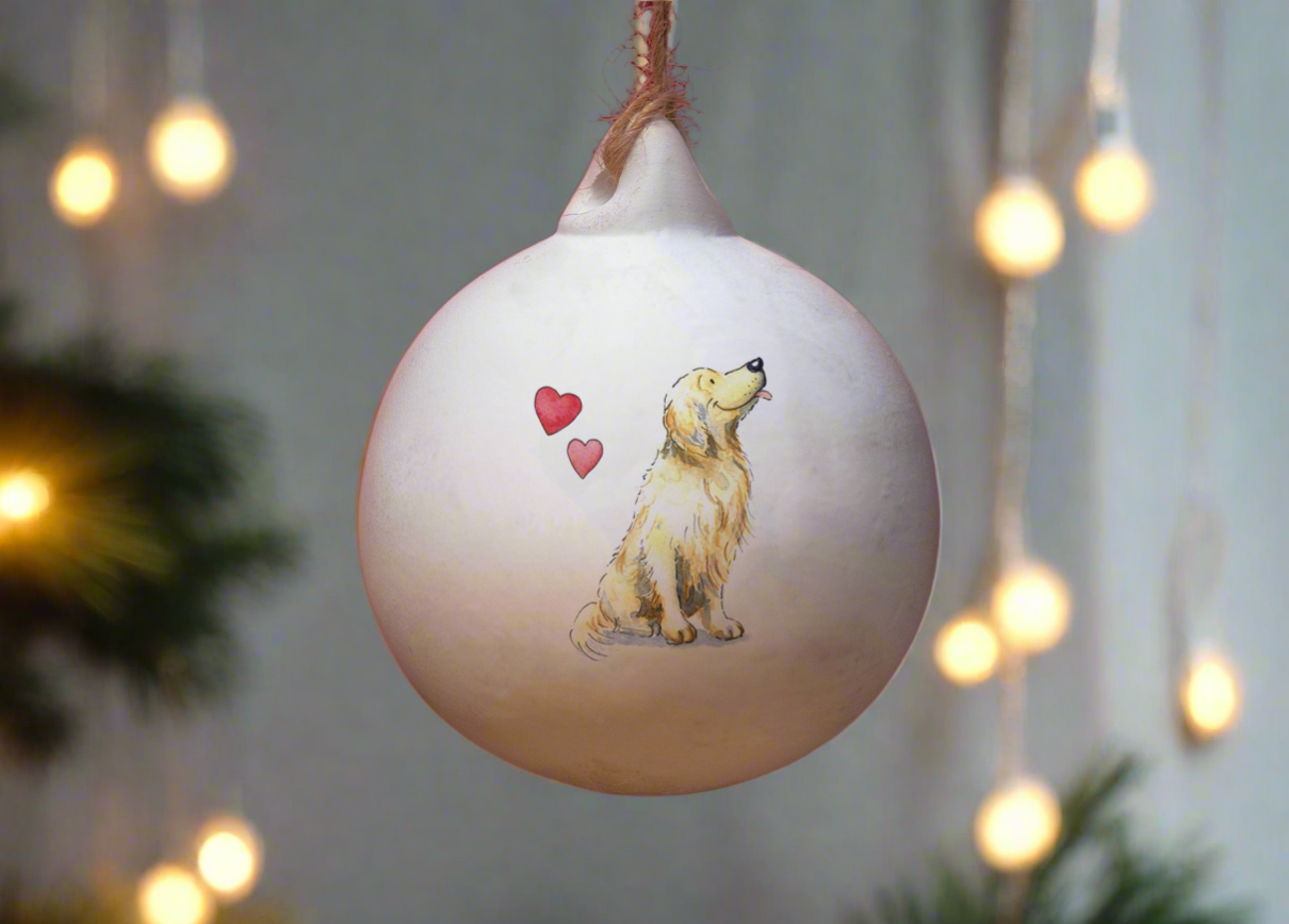 Golden Retriever Ceramic Round Bauble