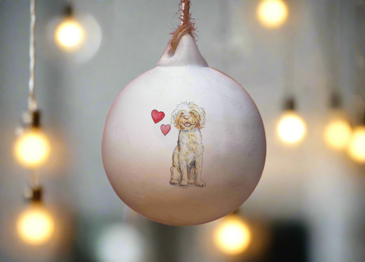 Goldendoodle Ceramic Round Bauble