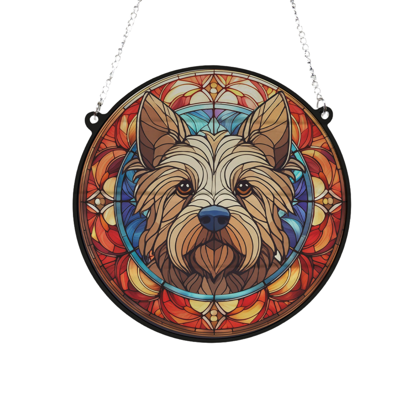 Cairn Terrier Stained Glass Effect Suncatcher