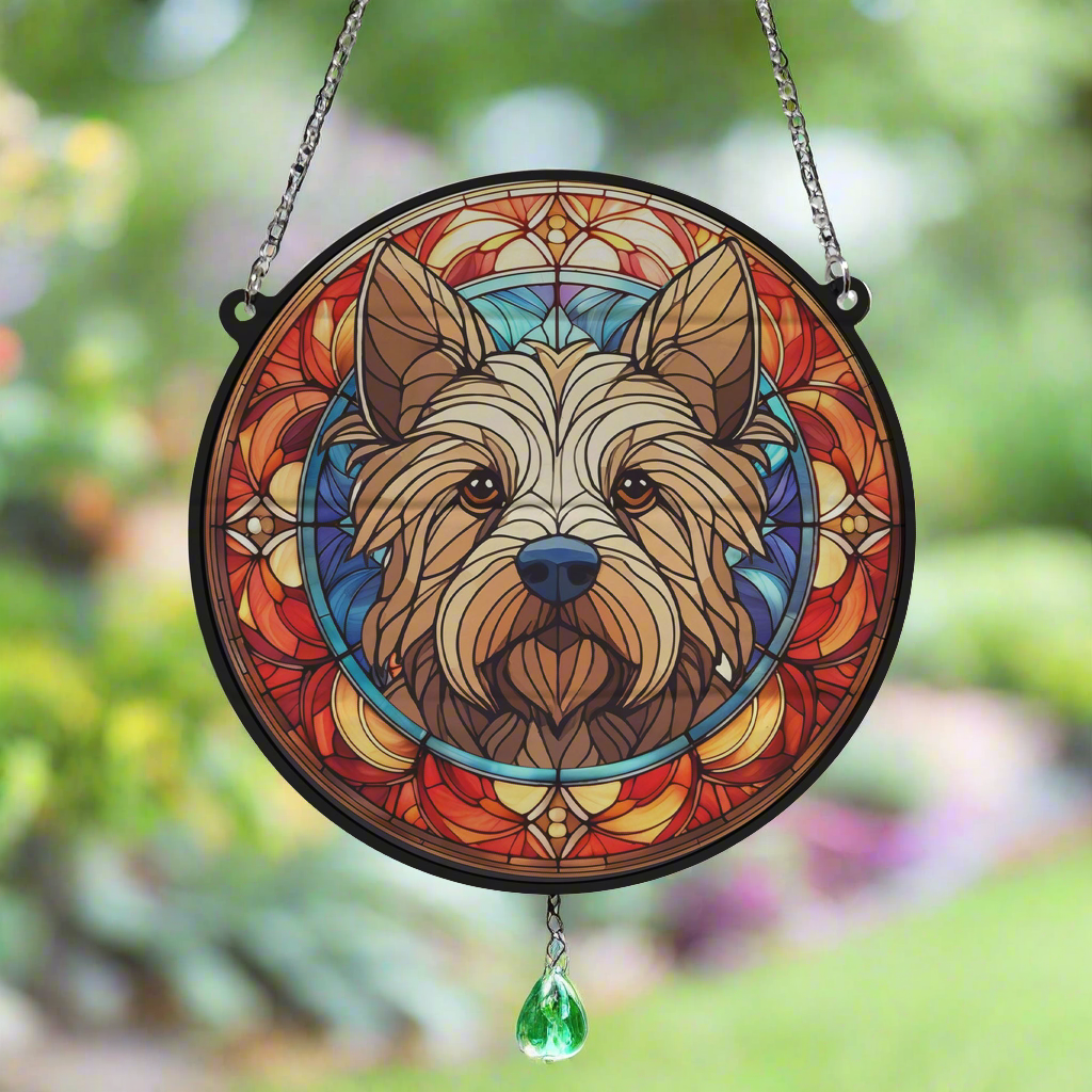 Cairn Terrier Stained Glass Effect Suncatcher