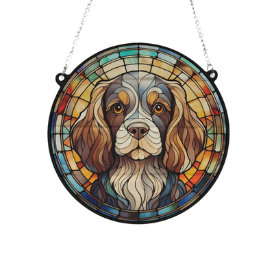 Cavalier King Charles Spaniel Stained Glass Effect Suncatcher