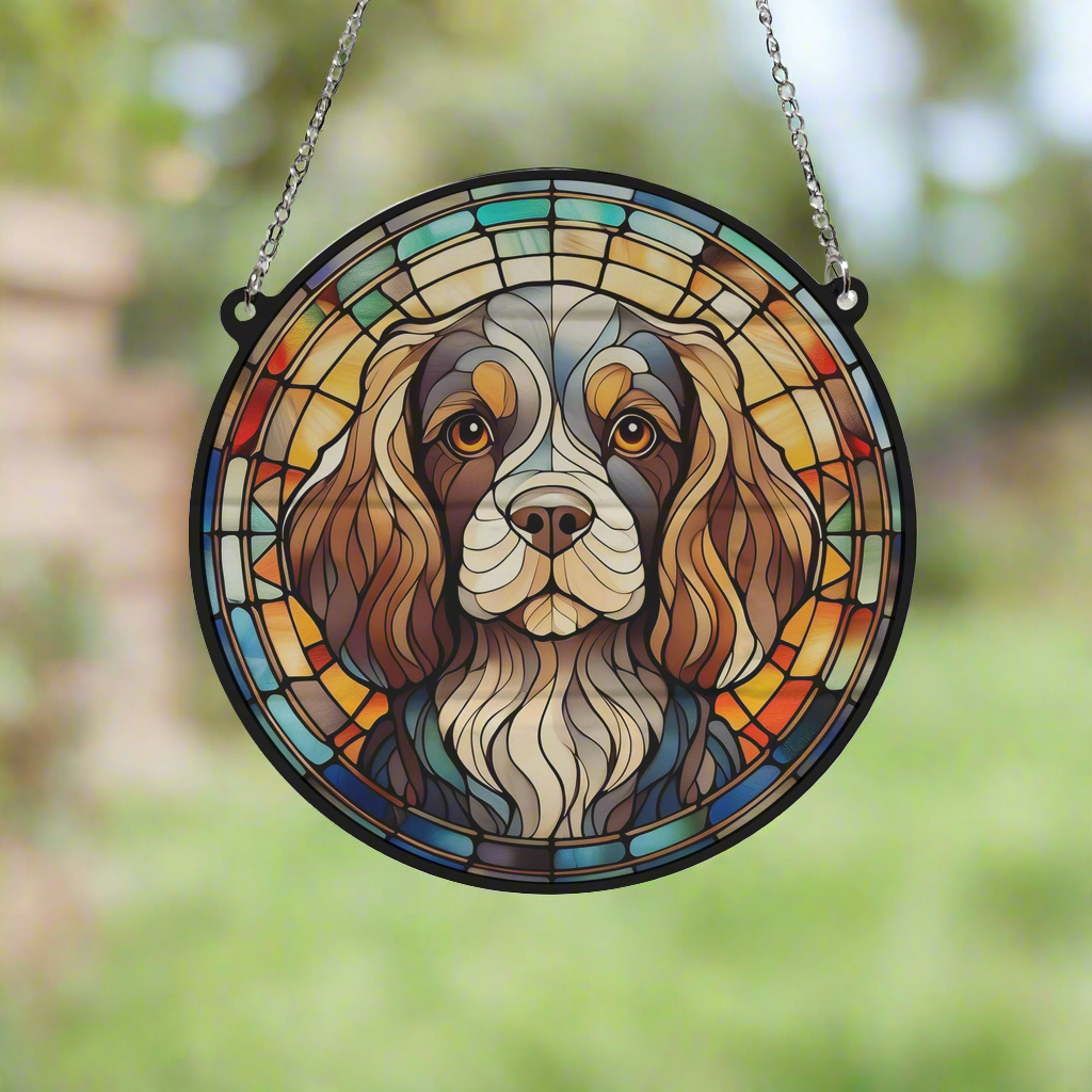 Cavalier King Charles Spaniel Stained Glass Effect Suncatcher