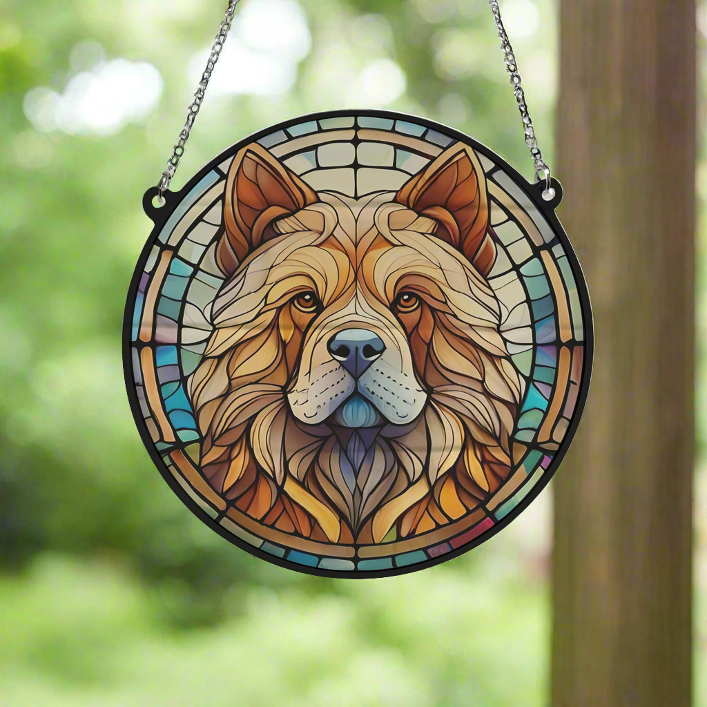 Chow Chow Stained Glass Effect Suncatcher