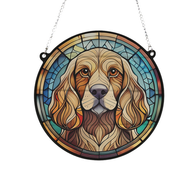 Cocker Spaniel Golden Stained Glass Effect Suncatcher