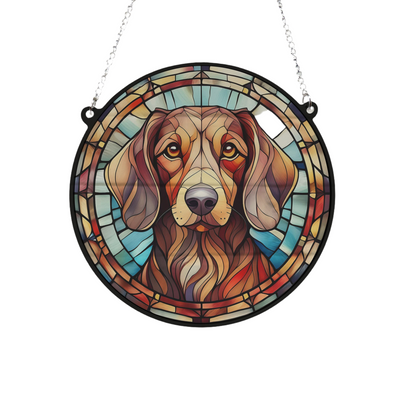 Dachshund Red Stained Glass Effect Suncatcher