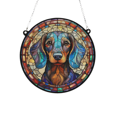 Dachshund Stained Glass Effect Suncatcher