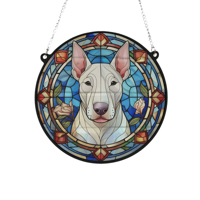 English Bull Terrier Stained Glass Effect Suncatcher