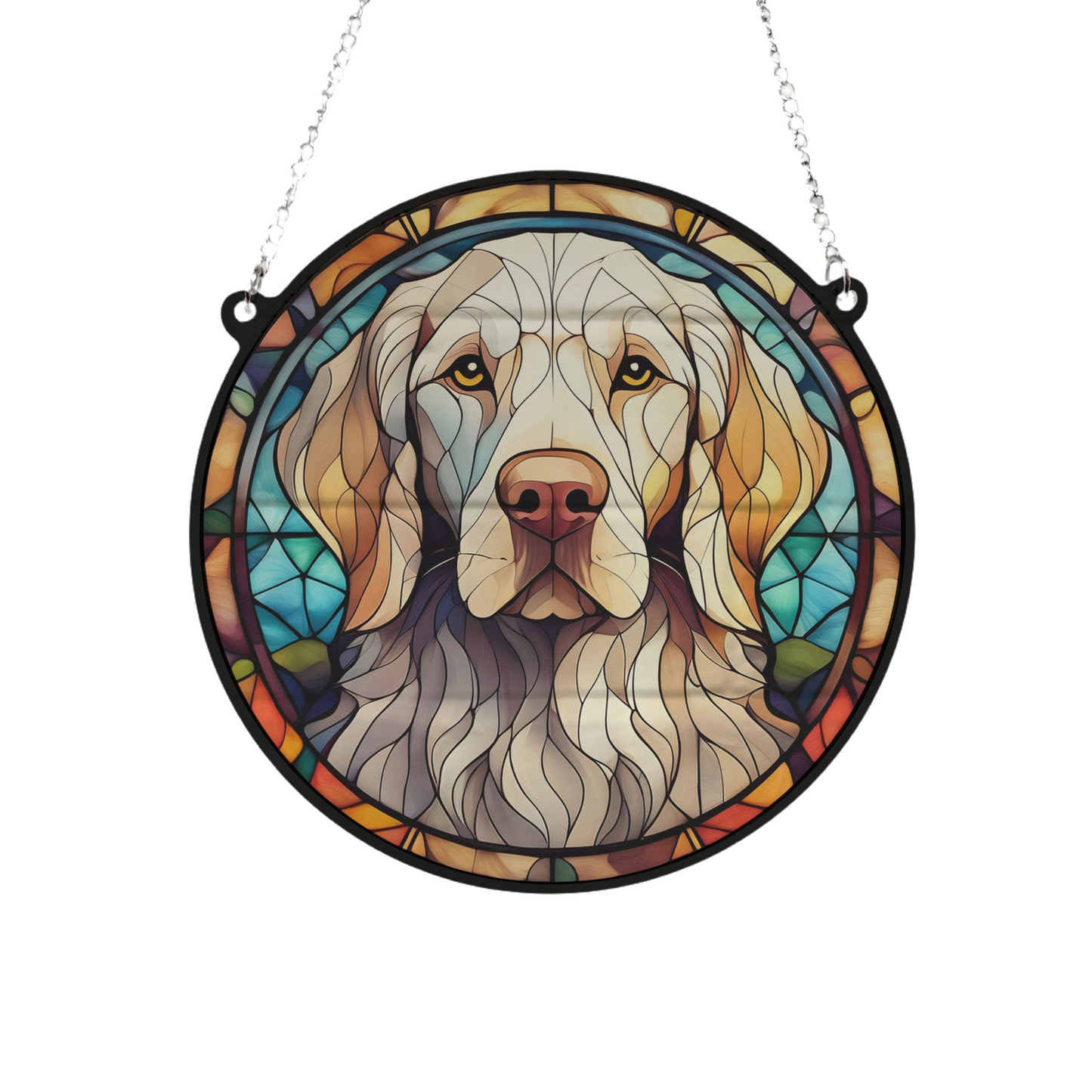 English Setter Stained Glass Effect Suncatcher