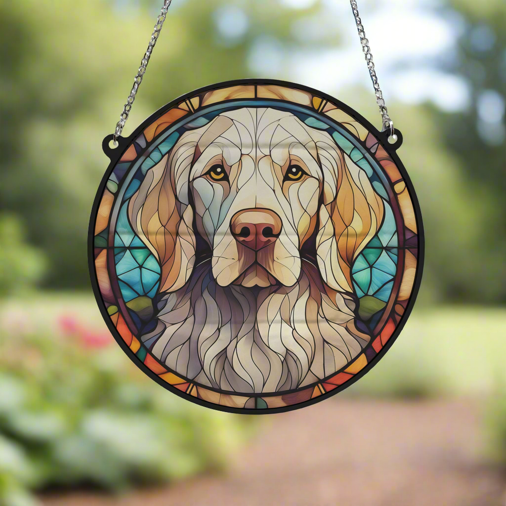 English Setter Stained Glass Effect Suncatcher