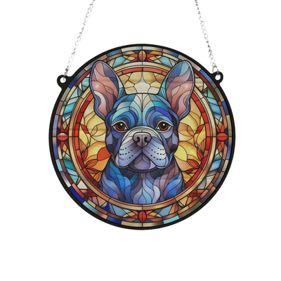 French Bulldog Stained Glass Effect Suncatcher