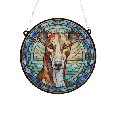 Greyhound Stained Glass Effect Suncatcher