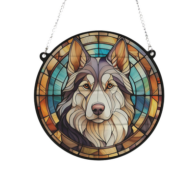 Husky Stained Glass Effect Suncatcher