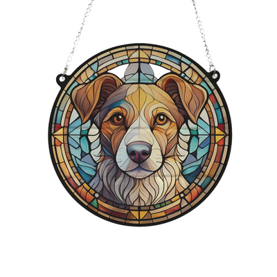 Jack Russell Stained Glass Effect Suncatcher