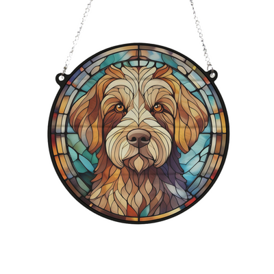 Labradoodle Stained Glass Effect Suncatcher