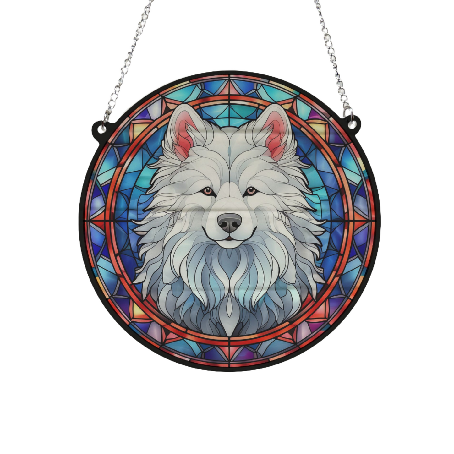 Samoyed Stained Glass Effect Suncatcher