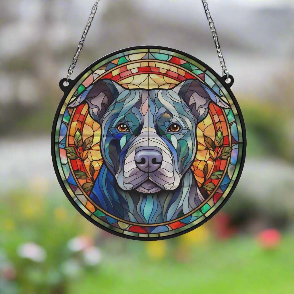 Staffordshire Bull Terrier Stained Glass Effect Suncatcher