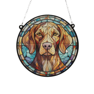 Vizsla Stained Glass Effect Suncatcher