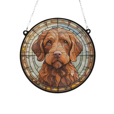 Vizsla Wirehaired Stained Glass Effect Suncatcher