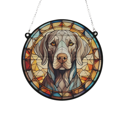 Weimaraner Stained Glass Effect Suncatcher