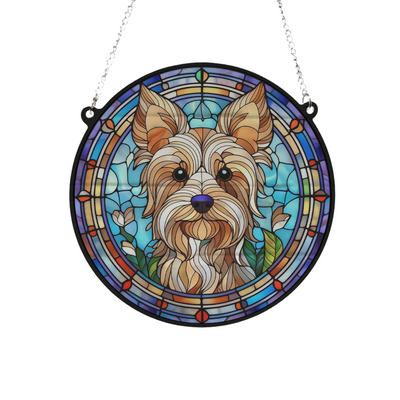 Yorkshire Terrier Stained Glass Effect Suncatcher