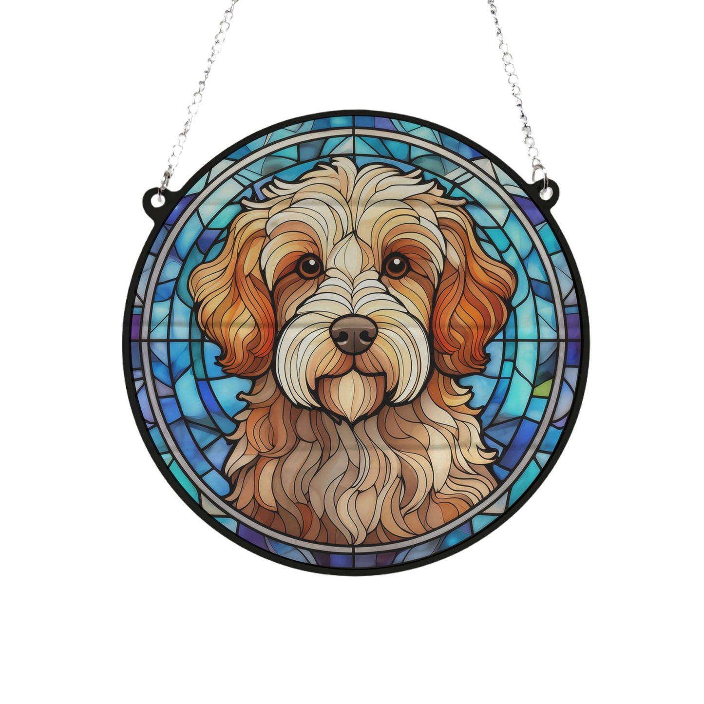 Cavapoo Stained Glass Effect Suncatcher