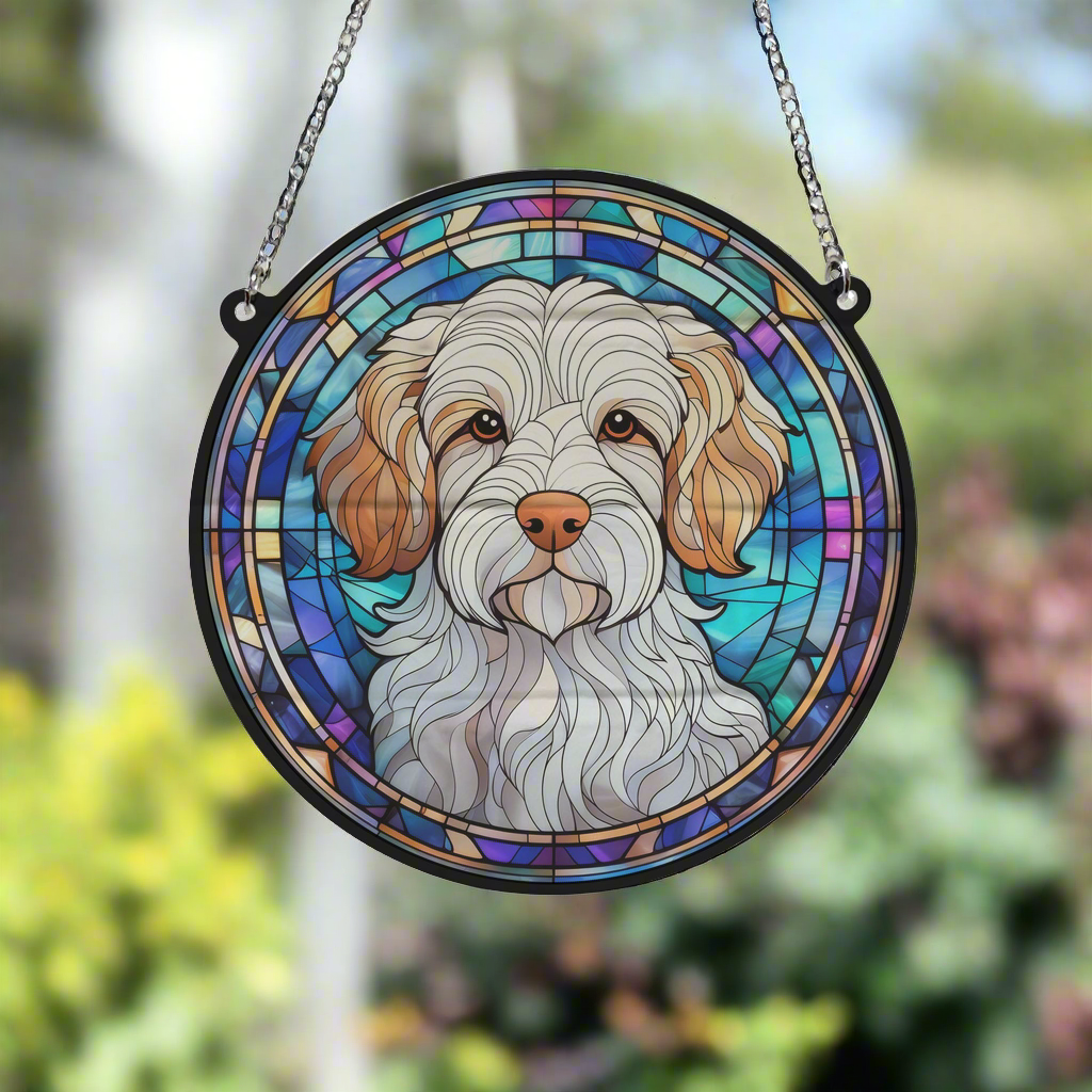 Clumber Spaniel Stained Glass Effect Suncatcher