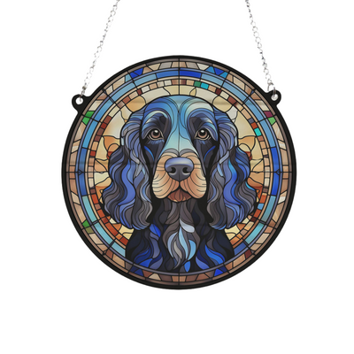 Cocker (Working) Black Stained Glass Effect Suncatcher