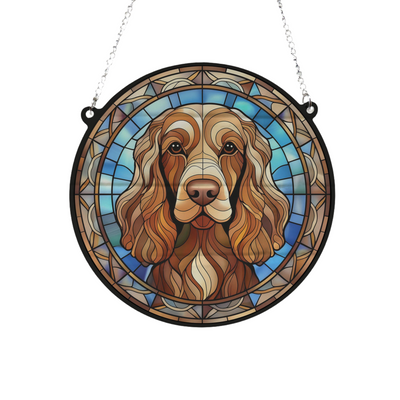 Cocker (Working) Brown Stained Glass Effect Suncatcher