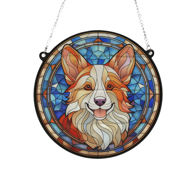 Corgi Stained Glass Effect Suncatcher