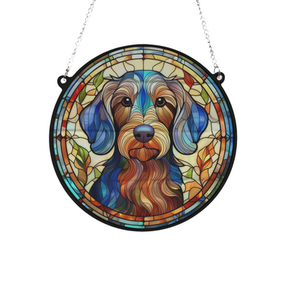 Dachshund Wirehaired Stained Glass Effect Suncatcher