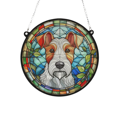 Fox Terrier Stained Glass Effect Suncatcher