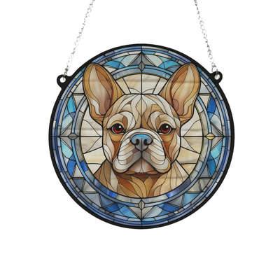 French Bulldog Tan Stained Glass Effect Suncatcher